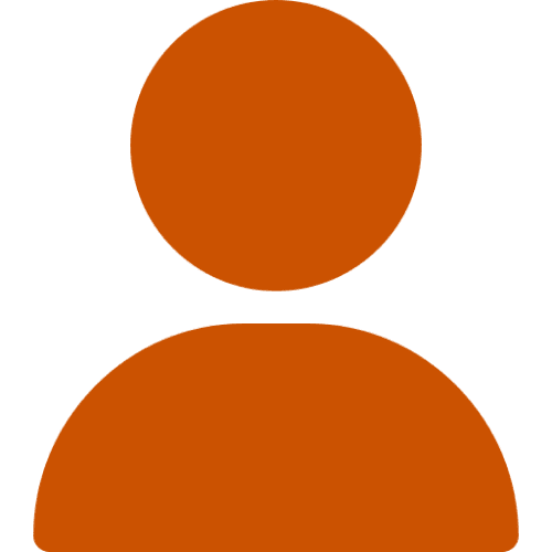 Orange user avatar silhouette on black background