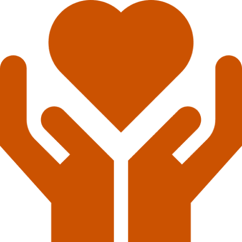 Hands holding heart icon