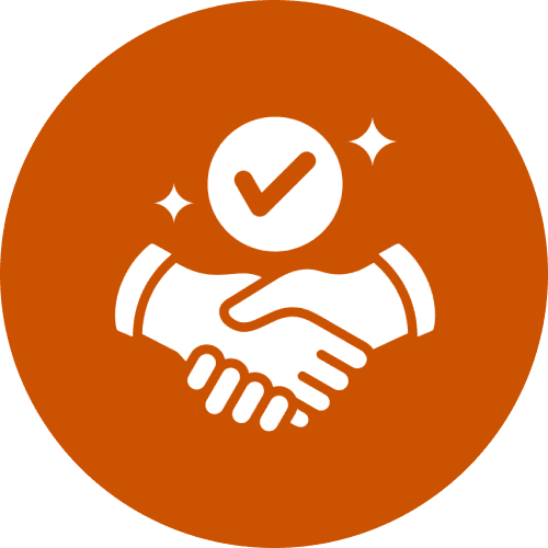 Handshake with approval checkmark icon
